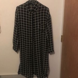 Sheer plaid tunic